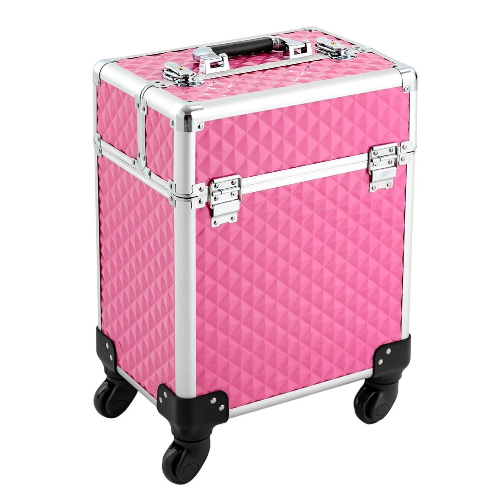 ZUANYAN Floor-Type Foldable Storage Makeup Case Professional Tattoo Makeup Case (Peach)