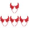 LUOZZY 4pcs Halloween Devil Horns Headband Red Horns Headdress Cosplay Photo Props Halloween Costume Hair Accessories view 1