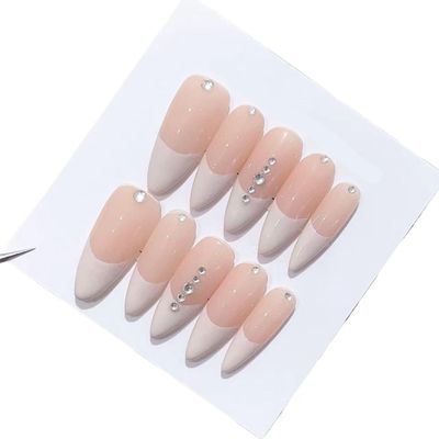 ZIIVIEVS Handmade Long and Short Nail Patches for Artificial Nail Enhancement(Color:19510,Size:XS)