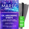 MAREE Oil Blotting Sheets for Face (100 Sheets) - Mineral Blotting Papers For Face with Bamboo Charcoal - Maximum Absorption & Shine Control - Makeup-Friendly Wipes for Oily Skin view 1