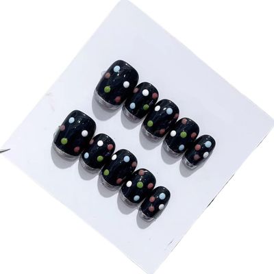 Handmade Long and Short Nail Patches for Artificial Nail Enhancement(Color:19552,Size:S)