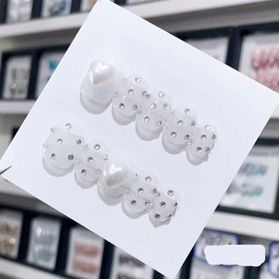 Handmade Long and Short Nail Patches for Artificial Nail Enhancement(Color:19528,Size:XS)