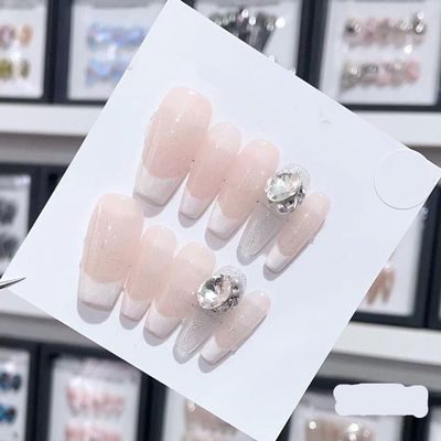 Handmade Long and Short Nail Patches for Artificial Nail Enhancement(Color:19561,Size:S)