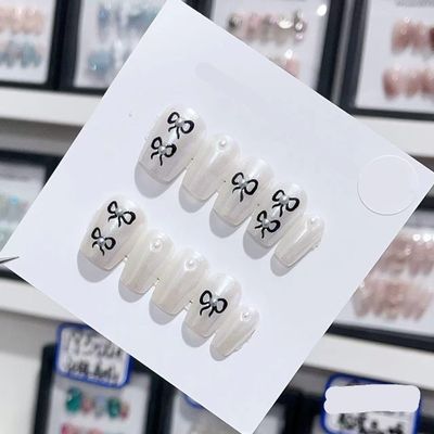 Handmade Long and Short Nail Patches for Artificial Nail Enhancement(Color:19520,Size:S)