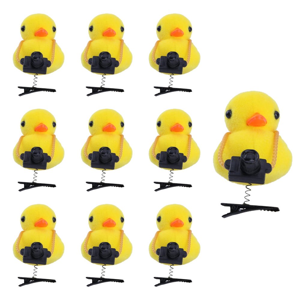 10pcs Unique 3D Headset Duck Hairpin Fashion Accessory For Women And Girls Funny Hairpins Duckbill Clip Children's Hairpin