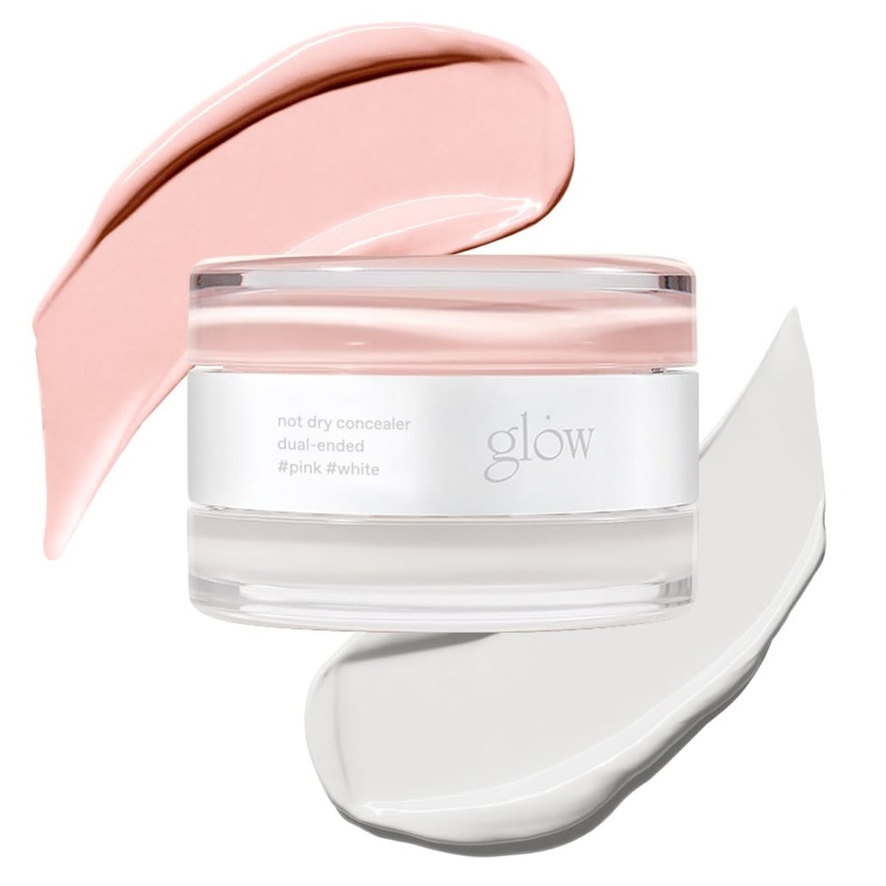glow not dry concealer #pink #white | covers discoloration from skin blemishes | highlighting for nose bridge | full-coverage | dual-color&use | melt-in texture | 0.4 oz | beige