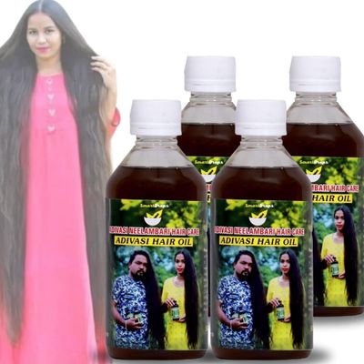 Adivasi Neelambari Hair care oil - hair oil for Hair Growth oil |with Rosemary Oil, Castor Oil, Argan Oil, Raw Batana Oil | For Women and Men (Pack of 4)