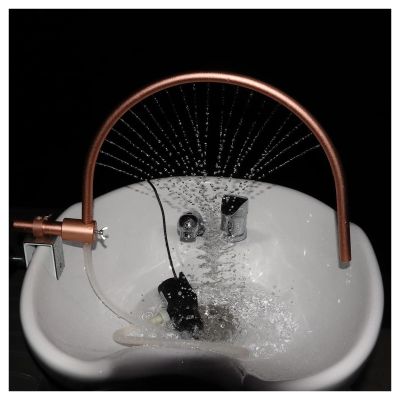 HMWOKPOT Water Circulation Frame for Head Hair Salon, Head Spa Equipment Shampoo Bed Accessories 180 Degree Arc Design & 21 Water Outlet Holes