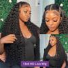 40 Inch 13X6 Hd Lace Frontal Wigs Curly Human Hair Wig For Black Women Deep Wave Wig Water Wave 13X4 Lace Front Wig view 3