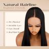 Black Lace Wig, Synthetic Long Straight Wig Preplucked Glueless Ready To Wear Wig For Women (1B Black, 30 Inch) view 2