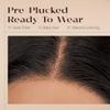 Black Lace Wig, Synthetic Long Straight Wig Preplucked Glueless Ready To Wear Wig For Women (1B Black, 30 Inch) view 3
