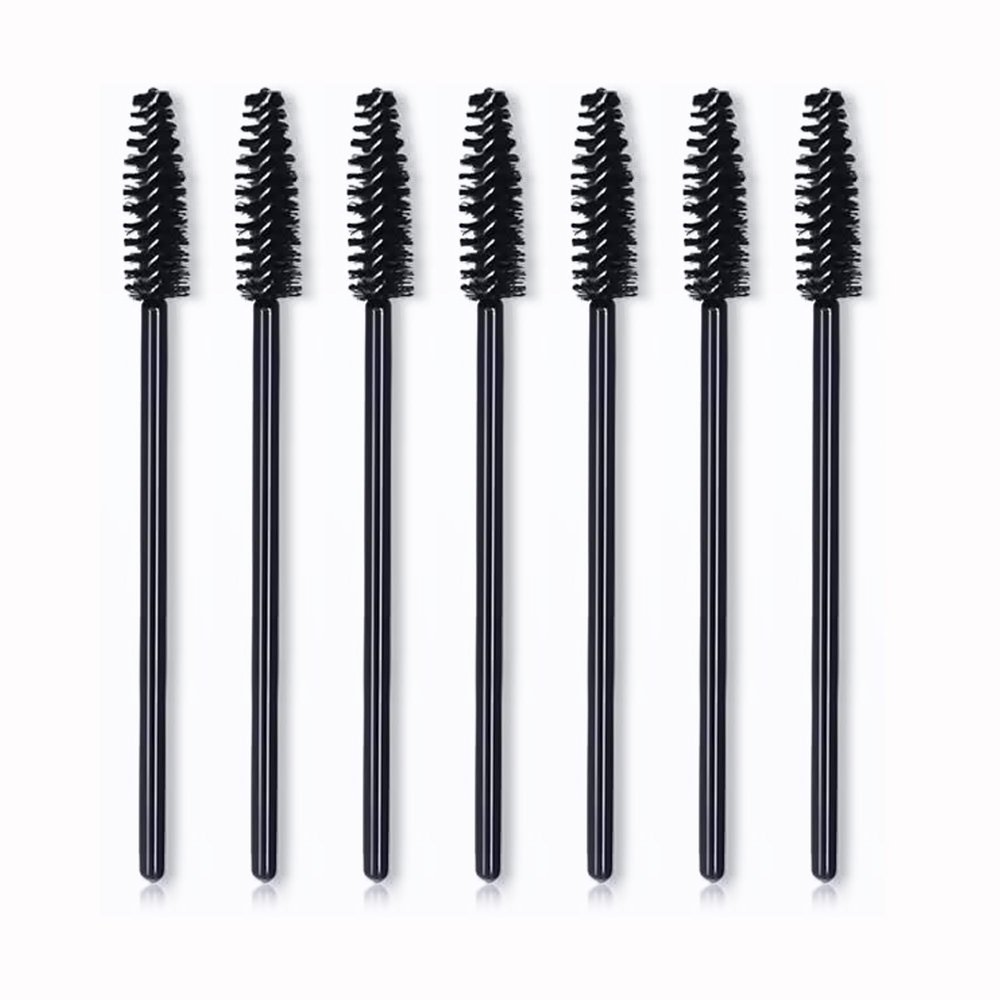 BUTIYO Eyelash Brush, Disposable Mascara Brushes Wands,Eyelash Spoolies Eyelashes Brush for Eyelash Extensions and Eyebrow Brush 50 pcs (Black) FB036