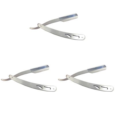 Hemoton 3pcs Straight Razor for Men Manual Shaving Kit Stainless Steel for Beard Sideburns Short Fine Hair Sturdy Easy to Clean Barber Shop Use