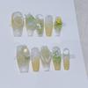ZIIVIEVS Fresh French Handmade Nail Polish and Artificial Nails with Three Dimensional Flowers(Color:Long,Size:XS), 1 Count (Pack of 1) view 1