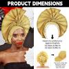Nigerian headwear for Women African headscar,Auto Gele headband,hand wrap beaded - made for weddings parties events (Gold) view 2