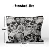 Cafl Human Skulls Makeup Bag Travel Large Death's Head Cosmetic Bag Organizer toiletry Essentials Jewelry Zipper Bag Gift For Women -108 inch view 3