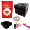 Waxness Russian Pearl Stripless Waxing Kit with 2.2 LB Wax Bag, Warmer W-CUBE Black Digital 1 lb and Black Non-Stick Easy Clean Silicone Bowl view 1
