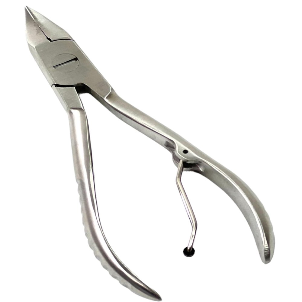 5in Nail Nippers with Curved Jaws and Foldable Spring Mechanism for Ingrown Toenails, Nail Cutters - German Stainless Steel