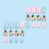 24Pcs Summer Press on Nails Square Short Fake Nails Cute Coconut Tree Stick on Nails Design Glue on Nails Full Coverage Beach Acrylic Nails Pink Blue False Nails for Women Or Girl Manicure Ornament view 4
