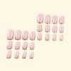 CEWEWP Gold French Tip Press on Nails Medium Fake Nails Square Shape False Nail Tips Full Cover Glue on Nails Nude Pink Medium Length Square Shape French Tip Nails Press ons for Finger Manicure, 24Pcs view 3