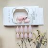 CEWEWP Gold French Tip Press on Nails Medium Fake Nails Square Shape False Nail Tips Full Cover Glue on Nails Nude Pink Medium Length Square Shape French Tip Nails Press ons for Finger Manicure, 24Pcs view 4