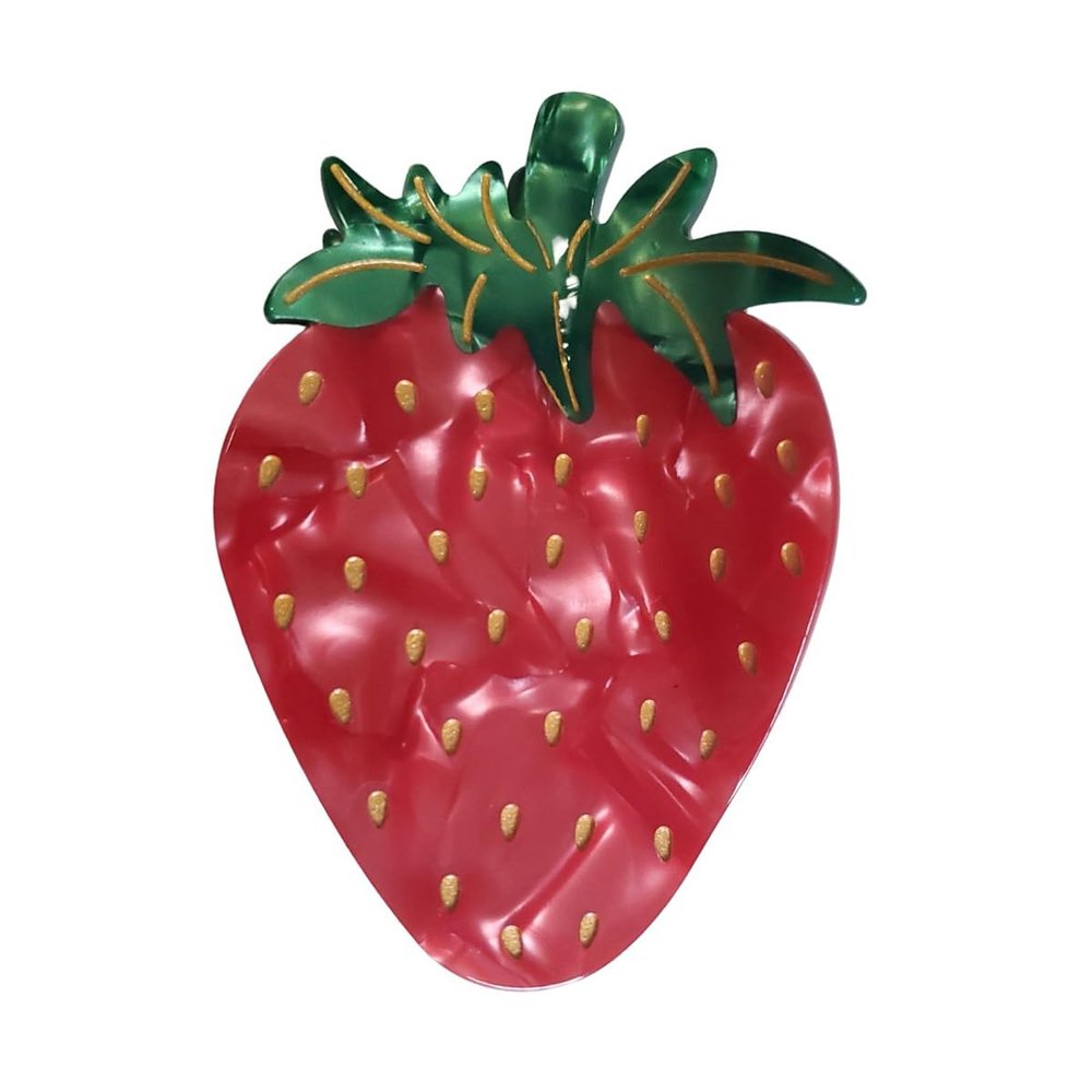 Big Strawberry Hair Clips,Cellulose Acetate Hair Clips,Big Claw Clips for Girl,Hair Accessories,Red