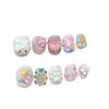 Handmade nail powder for wearing, pink cute nail patches(Size:L) view 1
