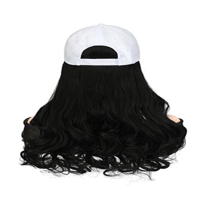WUODHTW Women's Wig Baseball Hat Wool Curly Hair Big Wave Curly Hair Wig Sunshade hat wig Halloween Daily Party Use
