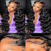 13x6 HD Lace Front Wigs Human Hair Pre Plucked 200% Density Body Wave Lace Frontal Wigs Human Hair for Women 32 Inch Glueless Wigs Human Hair Pre Plucked Natural Black Color view 1