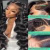 13x6 HD Lace Front Wigs Human Hair Pre Plucked 200% Density Body Wave Lace Frontal Wigs Human Hair for Women 32 Inch Glueless Wigs Human Hair Pre Plucked Natural Black Color view 2