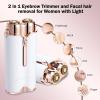 Senprity 2 in 1 Eyebrow Trimmer and Facal Hair Removal for Women with Light, Portable Facial Hair Remover, User-Friendly Hair Removal Tool Electric Hair Removal for Face Eyebrows (White) view 2