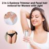 Senprity 2 in 1 Eyebrow Trimmer and Facal Hair Removal for Women with Light, Portable Facial Hair Remover, User-Friendly Hair Removal Tool Electric Hair Removal for Face Eyebrows (White) view 4