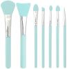 Jaasuee 7 Pcs Silicone Brush applicator kit for Cream Makeup Products and UV Resin Epoxy Art Crafting, Green view 1