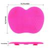 2 Pcs Silicone Make Up Brush Cleaning Mat, Cosmetic Cleaning Pads,Makeup Brush Cleaner Mats, Portable Washing Tool with Suction Cup for Makeup Cosmetic Brushes-red/pink view 2