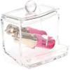 BUUEERR 2 PCS Swabs Holder Dispenser Cotton Storage Organizer Clear Acrylic Cosmetic Makeup Case Container for Cotton Pads, Cotton Swabs, Q-Tips, Make Up Pads view 3