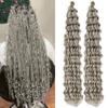 Silver Grey Curly Braiding Hair Extensions Deep Wave Curly Braiding Hair for Boho Braids Crochet Braids Deep Wave 24 inch view 1