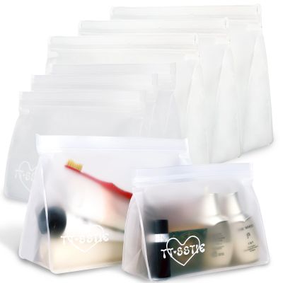 8 Pack Clear Toiletry bags, TSA Approved Quart Size Zipper Bags, PEVA Material BPA Free Leakproof Travel Makeup Cosmetic Bags, Carry on Airport Airline Compliant Bags for Wome&Men