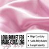 3Pcs Bonnets for Black Women, Large Long Satin Bonnet for Braids With Stretchy Tie Band, Sleep Cap for Long Curly Hair (Brown, Rose Pink, Pink) view 2