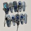 Handmade Nail Wearing Heavy Industry Nail Flashing Rose Spicy Girl Nail Removable False Nails(Size:S) view 1
