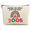 20th Birthday Gifts for Her Makeup Bags, 2005 Happy 20th Birthday Decorations for Women Her, 20 Year Old Gifts Ideas for Daughter, Sister, BFF, Female, Teenage Girls, Cosmetic Travel Pouch view 1