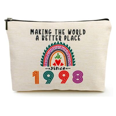 27th Birthday Gifts for Her Makeup Bags, 1998 Happy 27th Birthday Decorations for Women Her, 27 Year Old Gifts Ideas for Daughter, Sister, BFF, Female, Girls, Cosmetic Travel Pouch
