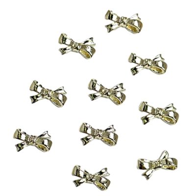 10pcs Delicate Alloy Bow Nail For Stylish And Cute Nail Decorations For Women Girls Eye Catching Alloy Nail Ornaments