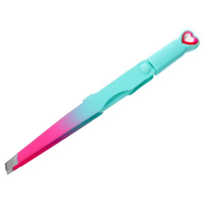 AUTSUPPL Eyebrow Trimmer Tool with Stainless Steel Tweezers Eyelash Applicator and Eyebrow Brush Compact Durable Gradient Blue- for Precise Grooming