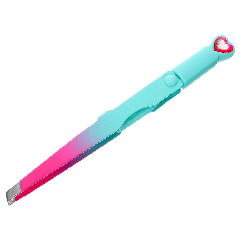 AUTSUPPL Eyebrow Trimmer Tool with Stainless Steel Tweezers Eyelash Applicator and Eyebrow Brush Compact Durable Gradient Blue- for Precise Grooming