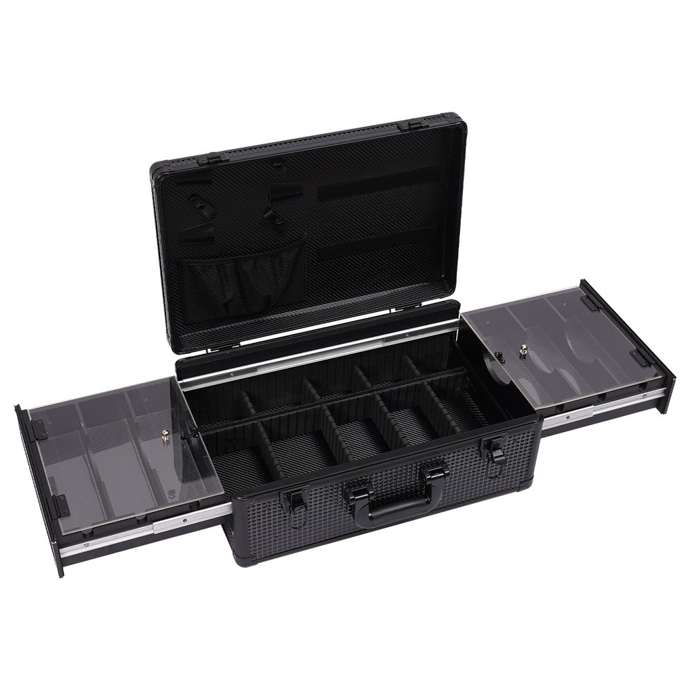 BANEBONE Barber Case Beauty Professional Barber Case with Lock Portable Barber Carry Travel Case for Clippers Trimmers Scissors Organizer for Hair Stylists, Pet Groomers, Makeup Artists, Black