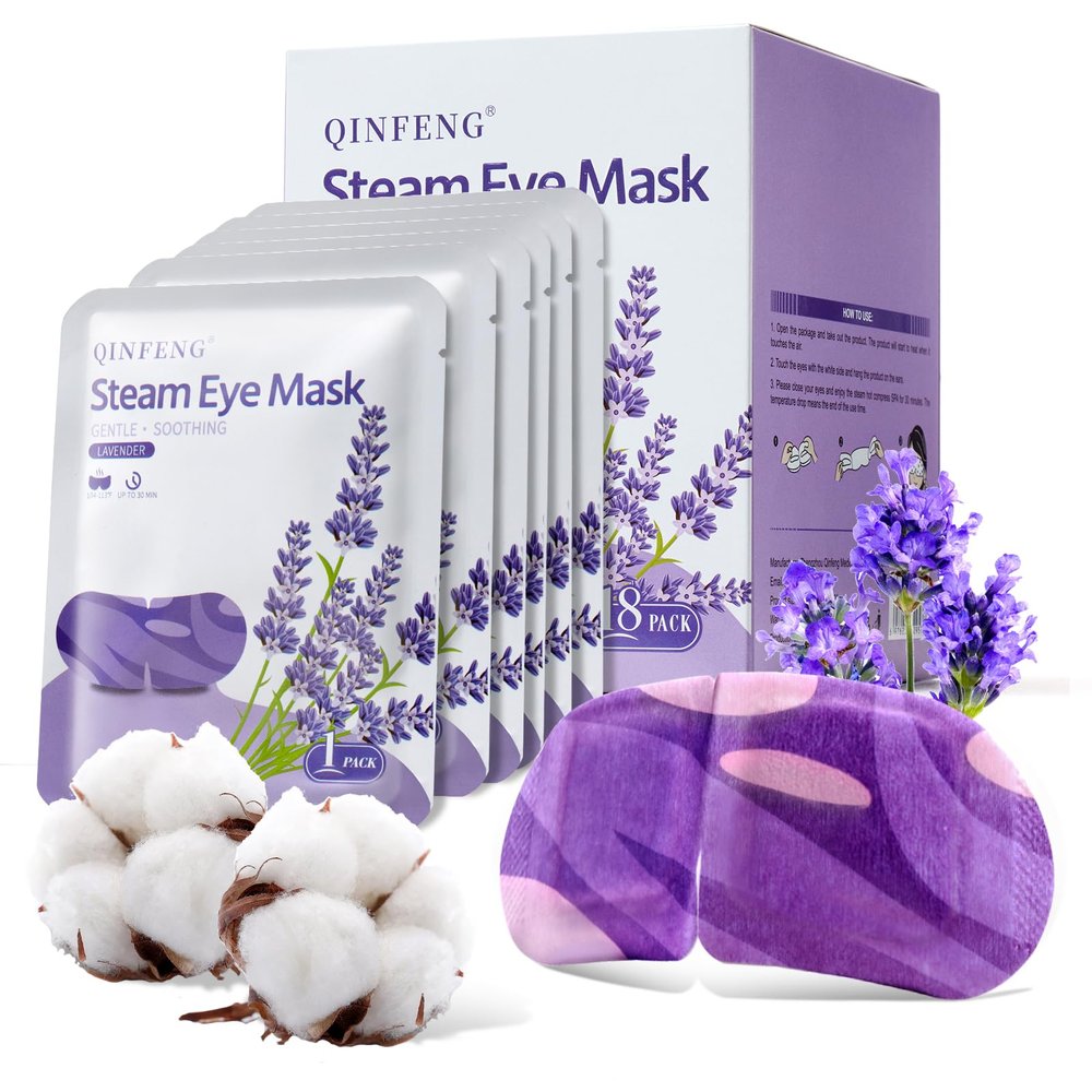 QINFENG 18 Packs Steam Eye Mask for Dry Eyes Self Heating Masks Cornea Care Rest Disposable SPA Warm Compress,Eye Mask for Sleep,Stye Eye Treatment,Reduce Eye Fatigue Travel Essentials (Lavender)