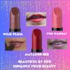 BEAUTIFUL BY KPD Ultimate Lipsticks for Women | Sheer, Frosted, Lustrous, Moisturizing | Shea Butter, Castor Oil, Candelilla & Carnauba Wax | 100% Vegan Colors Wild Plum 4.25g view 3