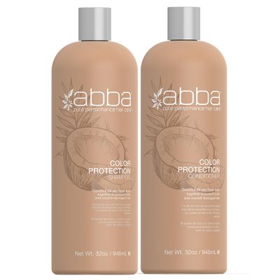 ABBA - Pure Color Protection Shampoo & Conditioner Shine Enhancing & Nourishing Value Duo Set Coconut Oil & Sage, 32 fl oz Each
