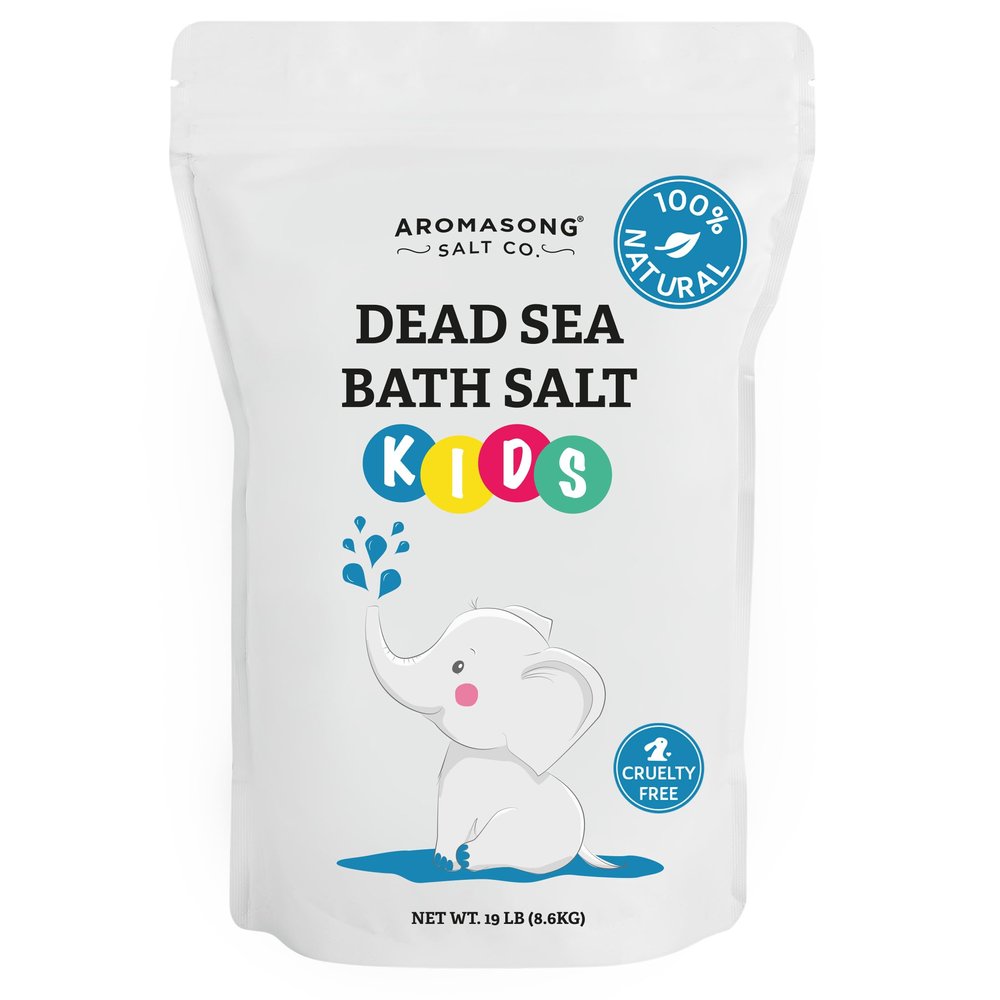 Aromasong Dead Sea Salt for Kids Bath Soak, 19 Lbs. Fine Grain Large Bulk resealable Pack, 100% Pure & Natural