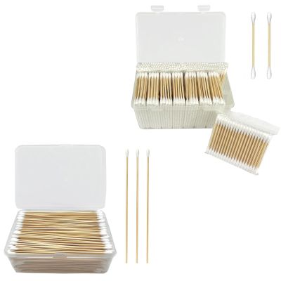 Bamboo Cotton Swabs - Biodegradable Double Tips Cotton Buds - Natural Organic Cotton Swabs - Pure Cotton Buds For Ear Beauty & Personal Care